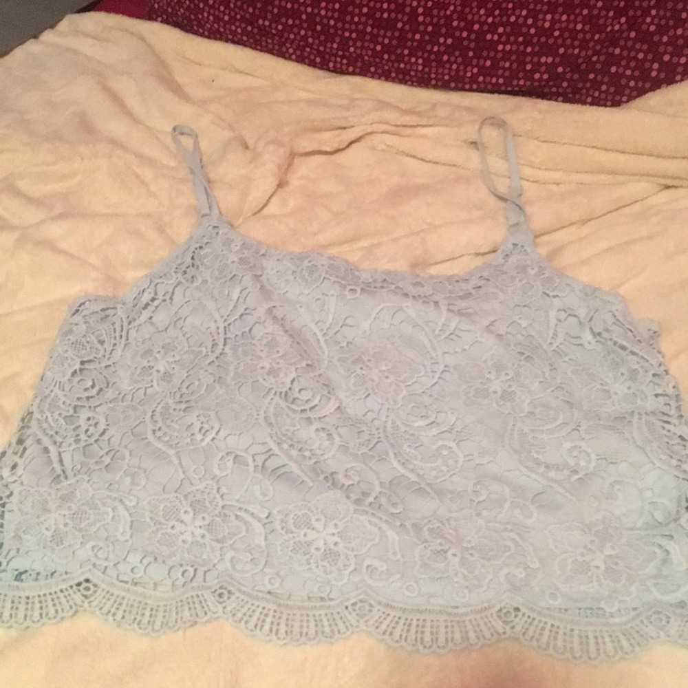 blue crop top